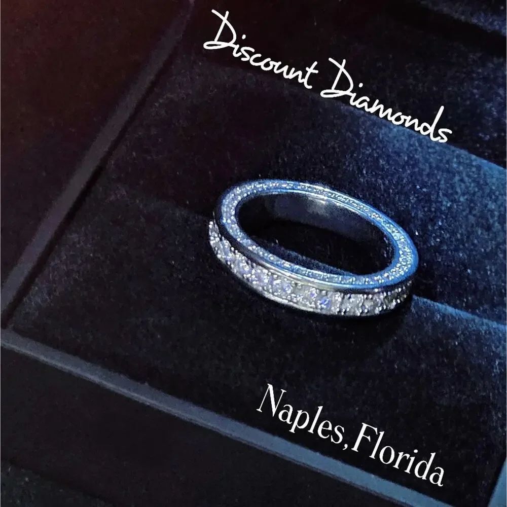 Clear White Diamond Cocktail Ring 14K White Gold on 925 Silver